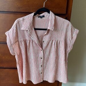Velvet Heart Red and White Striped Blouse